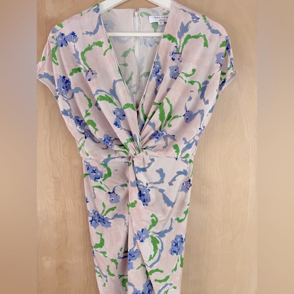 Prabal Gurung Collective Brushstroke Floral Midi Dress - Picture 6 of 12